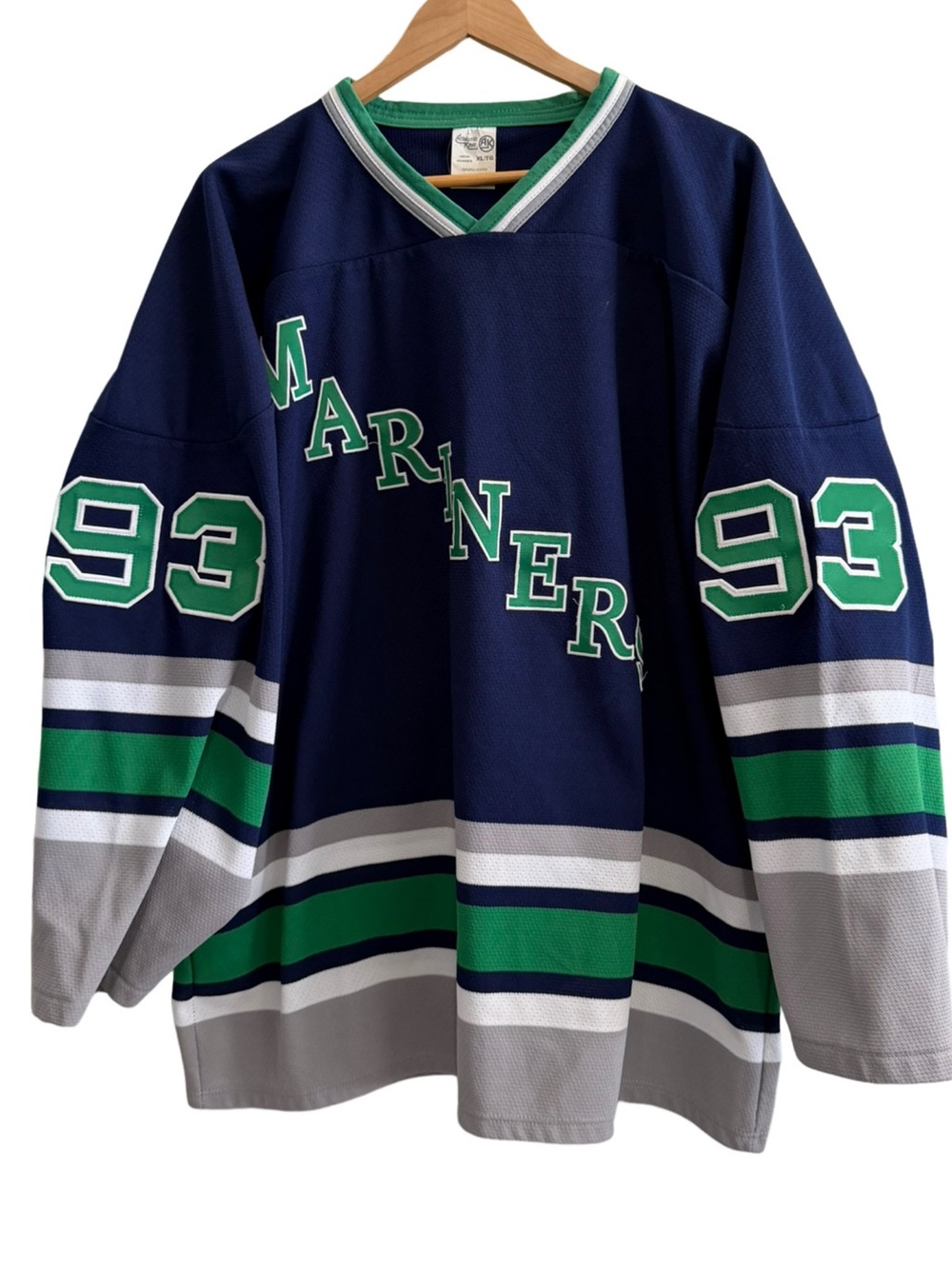 Vintage Mariner 93 Hockey Jersey Athletic Knit Men’s XL Navy Green